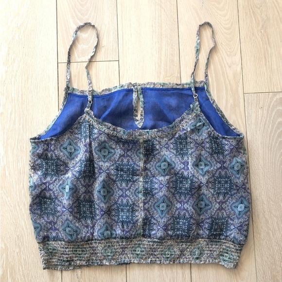American Eagle Outfitters Boho Chiffon Camisole Top in Blue Size M - Picture 4 of 12